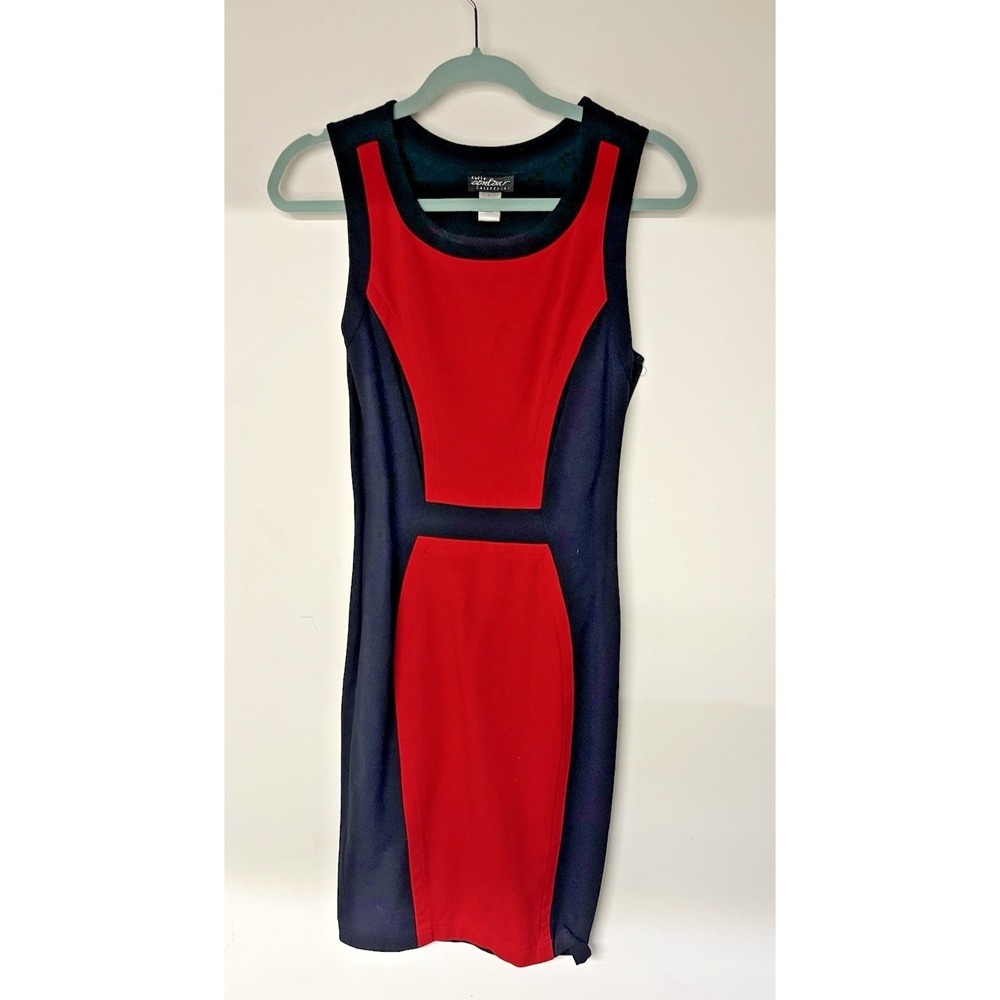 CacheContour Colorblock Sheath Dress Women's Size 6 Red Black Career Cocktail